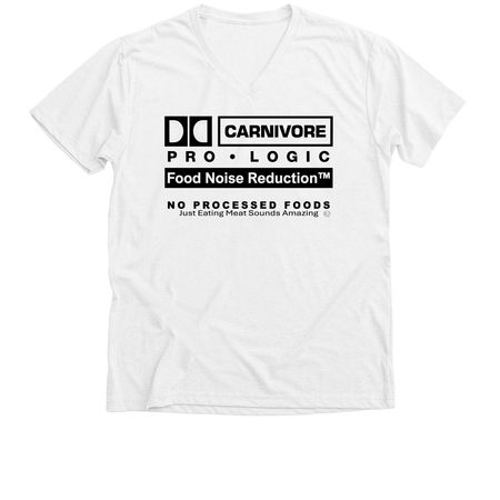 CARNIVORE PRO LOGIC, a Solid White Blend Premium V-Neck Tee