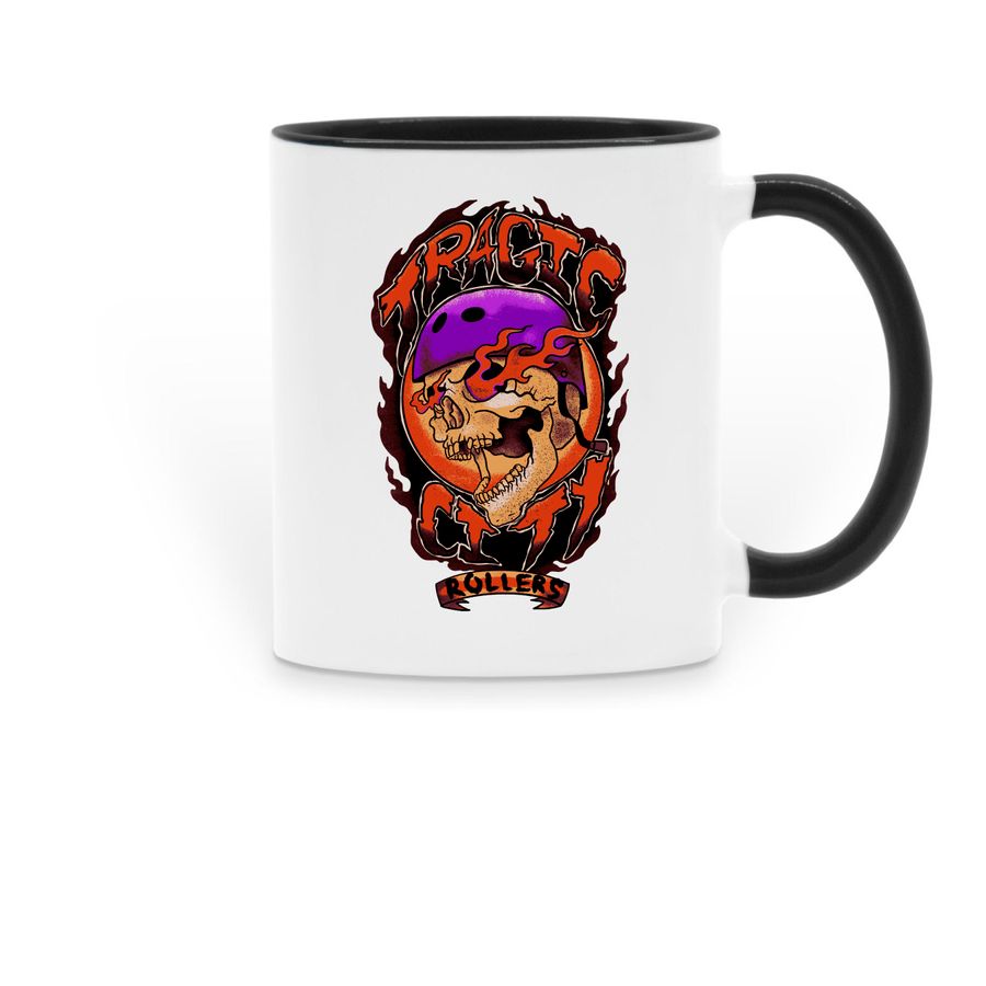 Tragic City Rollers Mug, a Black Two-Tone Ceramic Mug