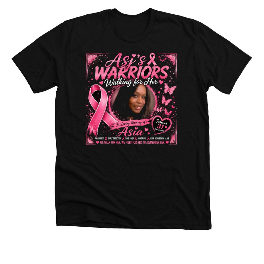 Asj's Warriors, a Solid Black Blend Premium Unisex Tee