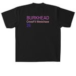 Lily Burkhead x CrossFit Semifinals 2026, a Black Heavyweight Garment Dye Tee (back-view)