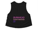 Lily Burkhead x CrossFit Semifinals 2026, a Solid Black Blend Women?s Cropped Racerback Tank (back-view)