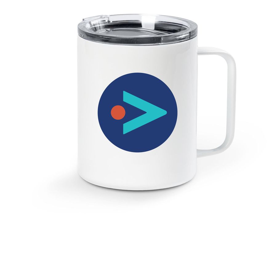 Search360 Travel Mug, a White Stainless Steel Travel Mug