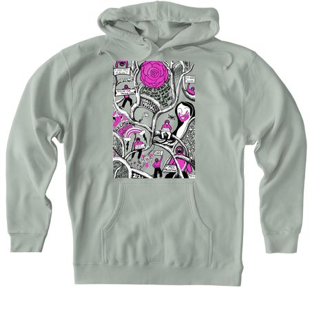 Protest Hoodie Supporting Immigrants, a Dusty Sage Heavyweight Pullover Hoodie