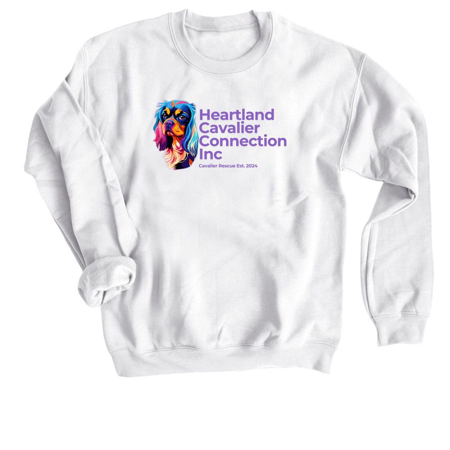 Heartland Cavalier Connection | Colored Logo, a White Crewneck Sweatshirt