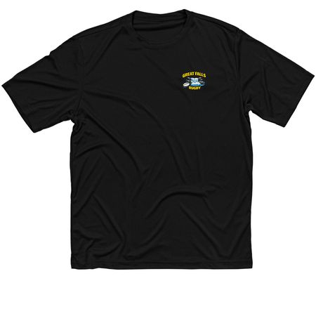 Great FALLS Rugby Activewear, a Black Classic Performance Tee