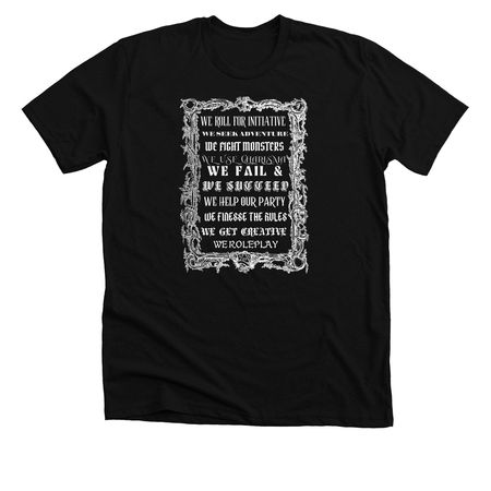 Roll For Initiative, a Solid Black Blend Premium Unisex Tee