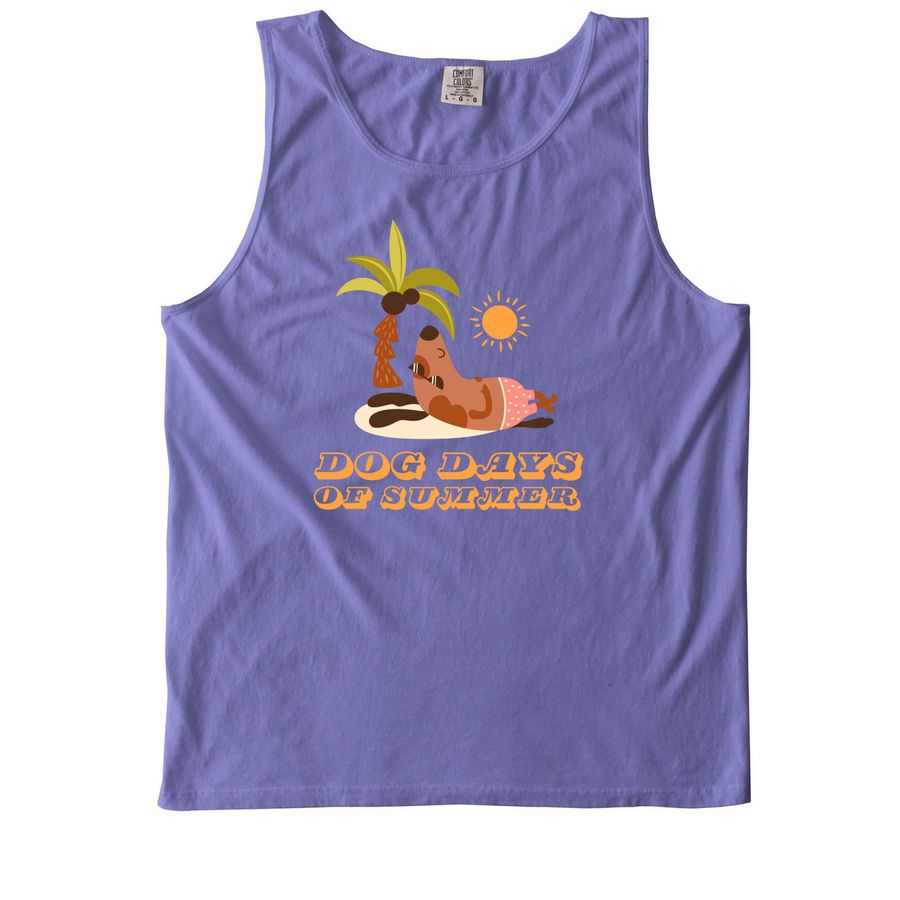 Dog Days of Summer, a Violet Comfort Colors Tank Top