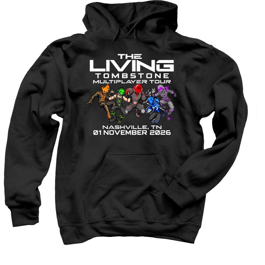The Living Tombstone Multiplayer Tour Nashvil, a Black Pullover Hoodie