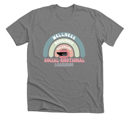 D428 SEL/MTSS, a Deep Heather Premium Unisex Tee