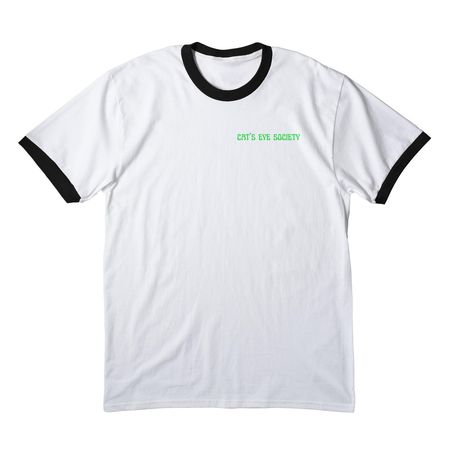 Classic Logo, a White/ Jet Black Cotton Ringer Tee