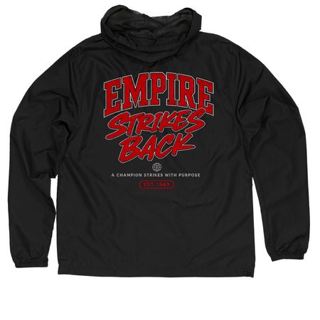 Strike Back warm up Jacket&nbsp;, a Black Quarter-Zip Windbreaker (back-view)