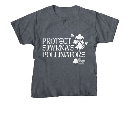 Protect Smyrna's Pollinators, a Dark Heather Youth Unisex Tee