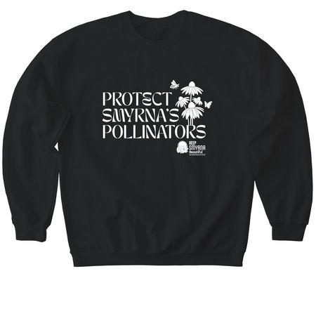 Protect Smyrna's Pollinators, a Black Softstyle Crewneck Sweatshirt