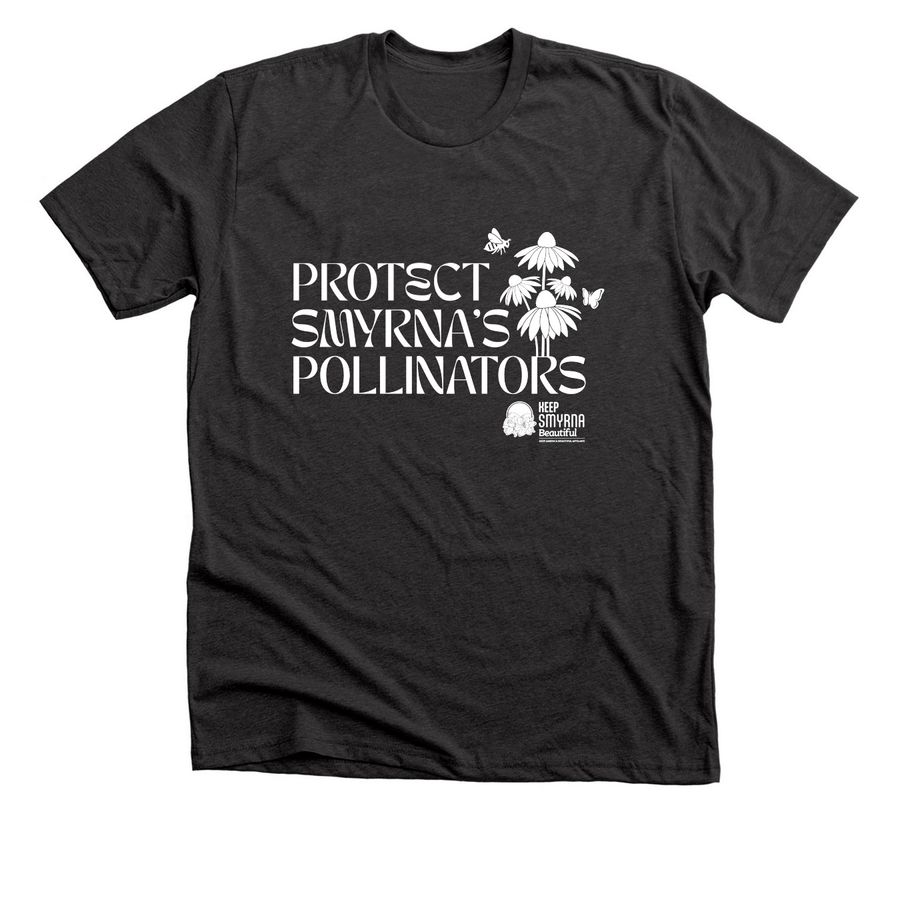 Protect Smyrna's Pollinators, a Dark Grey Heather Premium Unisex Tee