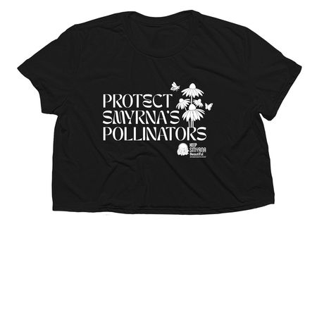 Protect Smyrna's Pollinators, a Black Women?s Flowy Cropped Tee