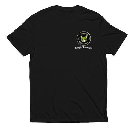 Corgi CleanUps Crew Brewed Wild Cleaned Right, a Deep Black Allmade Eco Triblend Unisex Tee