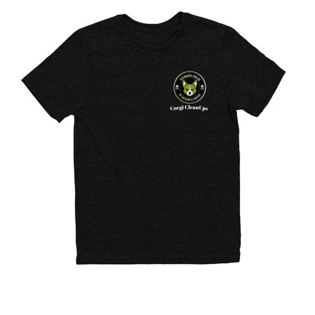 Corgi CleanUps Crew Brewed Wild Cleaned Right, a Deep Black Allmade Youth Eco Triblend Tee