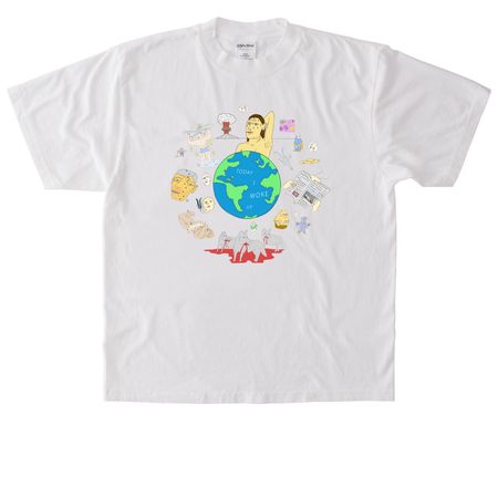 my world looks the same, a White Heavyweight Garment Dye Tee