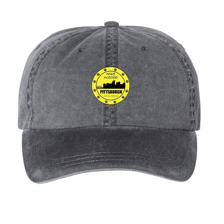 Paws Across Pittsburgh Ball Cap, a Black Printed Pigment Dye Baseball Cap