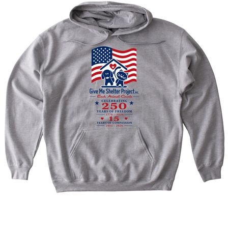 250 Years of Freedom &15 Yrs of Compassion, a Sport Grey Gildan Softstyle Pullover Hoodie