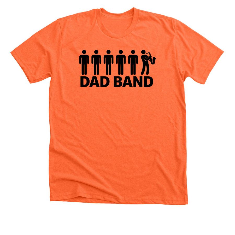 Dad Band Tee Shirt, a Heather Orange Premium Unisex Tee