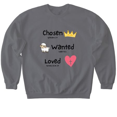 Chosen., a Charcoal Softstyle Crewneck Sweatshirt