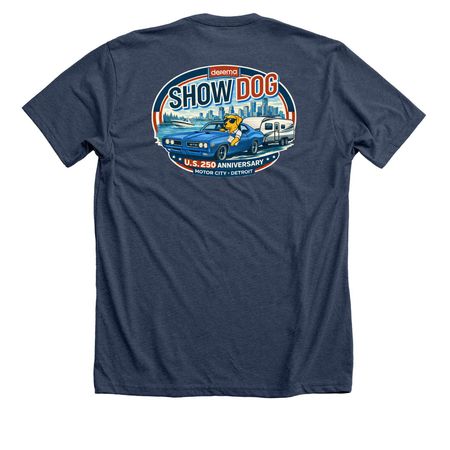 Derema SHOWDOG Shirt 2026, a Heather Navy Premium Unisex Tee