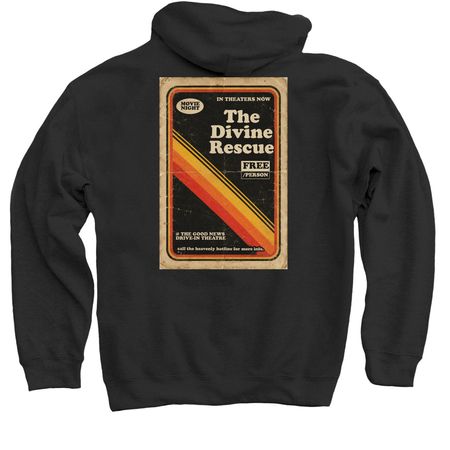 Divine Rescue, a Black Pullover Hoodie (back-view)