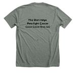 Pets Fight Cancer, a Deep Heather Premium Unisex Tee (back-view)