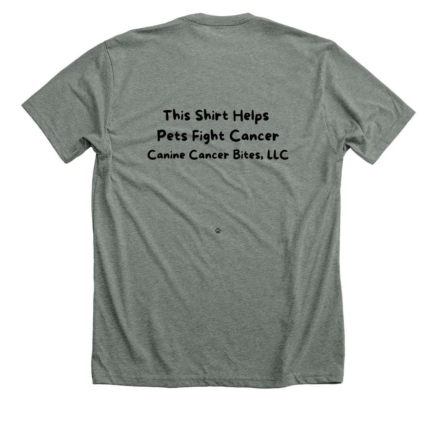 Pets Fight Cancer, a Deep Heather Premium Unisex Tee (back-view)