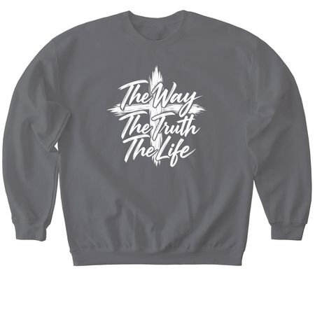 The Way, The Truth, The Life, a Charcoal Softstyle Crewneck Sweatshirt