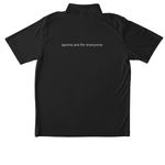 You Can Play Athleticwear, a Black Unisex Performance Polo (back-view)