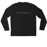 You Can Play Athleticwear, a Black Unisex Performance Long Sleeve Tee (back-view)