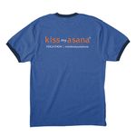 Kiss My Asana 2026, a Heather Royal/ Navy Cotton Ringer Tee (back-view)