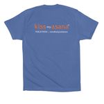 Kiss My Asana 2026, a Columbia Blue Premium Cotton Tee (back-view)