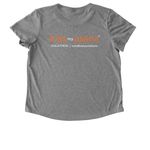 Kiss My Asana 2026, a Aluminum Grey Allmade Eco Triblend Women?s Scoop Neck Tee (back-view)