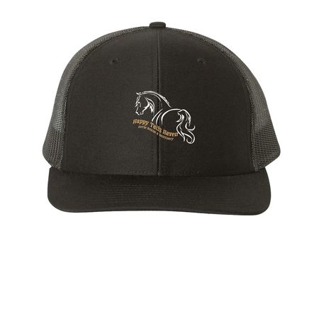 Happy Tails Haven Trucker Hat, a Black Printed Snapback Trucker Cap