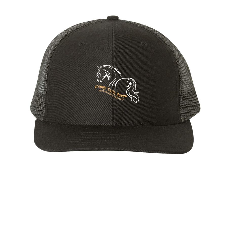 Happy Tails Haven Trucker Hat, a Black Printed Snapback Trucker Cap