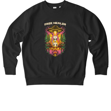 FREE HEALER, a Black Stanley/Stella Unisex Changer 2.0 Crewneck Sweatshirt