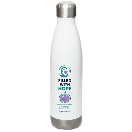 Filled With Hope, a White Stainless Steel Water Bottle