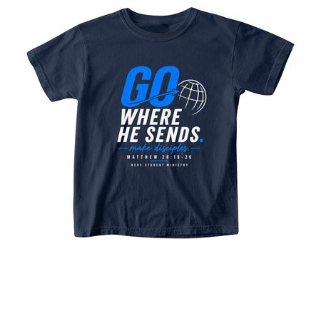 NEBC Youth - Go, a True Navy Comfort Colors Youth Tee