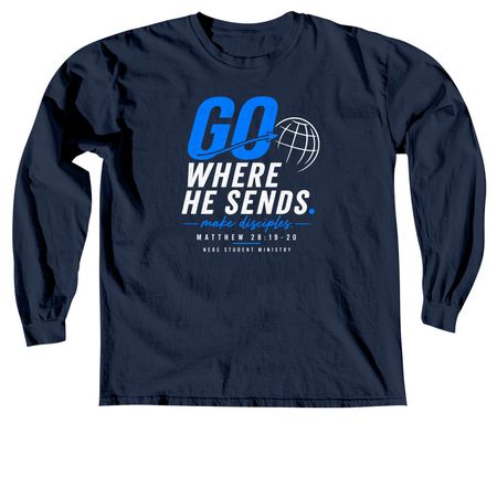 NEBC Youth - Go, a True Navy Comfort Colors Long Sleeve Tee