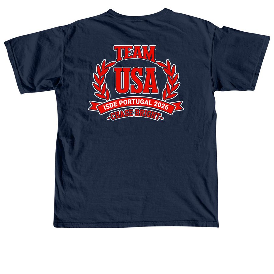 ISDE Portugal 2026, a True Navy Comfort Colors Unisex Tee (back-view)