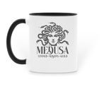 MEDUSA-Stoned Masons, a Black Two-Tone Ceramic Mug (back-view)