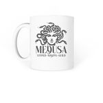 MEDUSA-Stoned Masons, a White Coffee Mug (back-view)