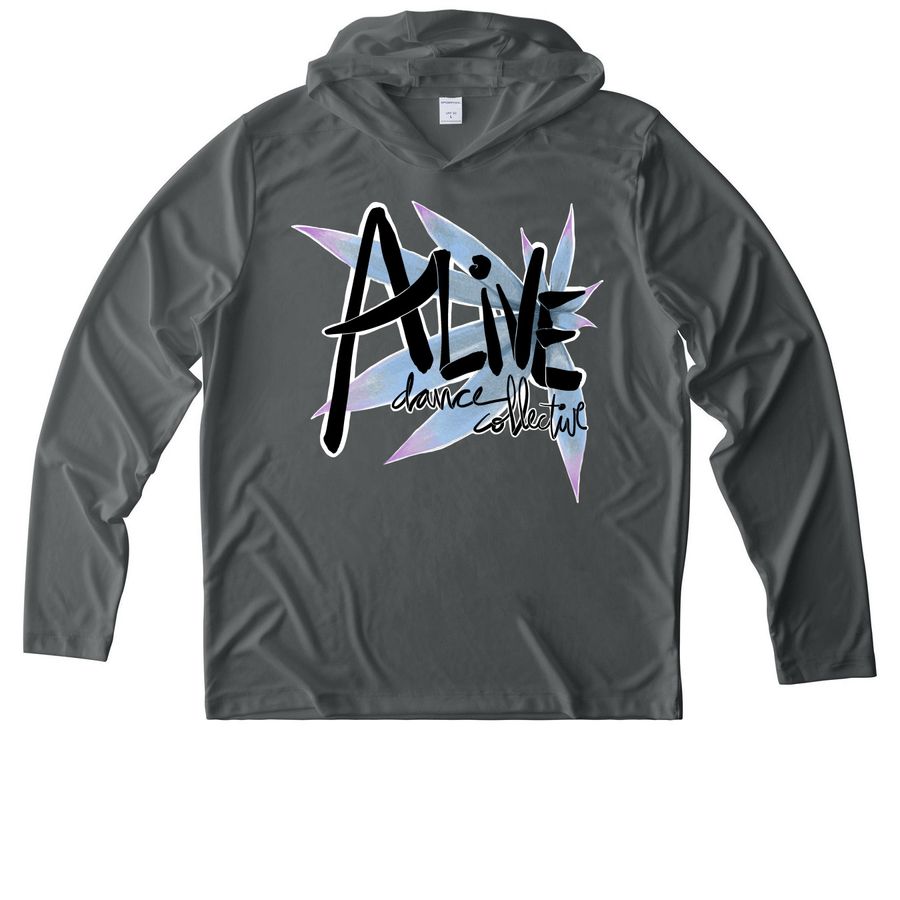 Alive Sun Shirts, a Dark Smoke Grey UV Performance Long Sleeve Hoodie