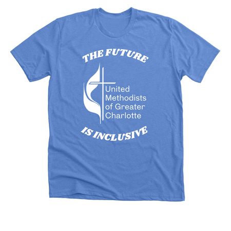 United Methodist LGBTQ+ Ally Shirt, a Heather Columbia Blue Premium Unisex Tee