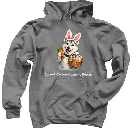 Hoppy Easter, a Charcoal Pullover Hoodie