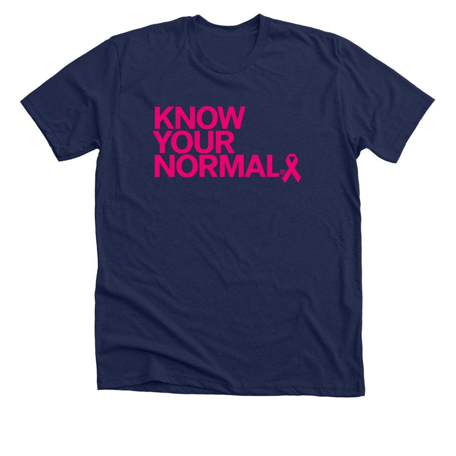 Know Your Normal Breast Cancer Awareness Shir, a Solid Navy Blend Premium Unisex Tee