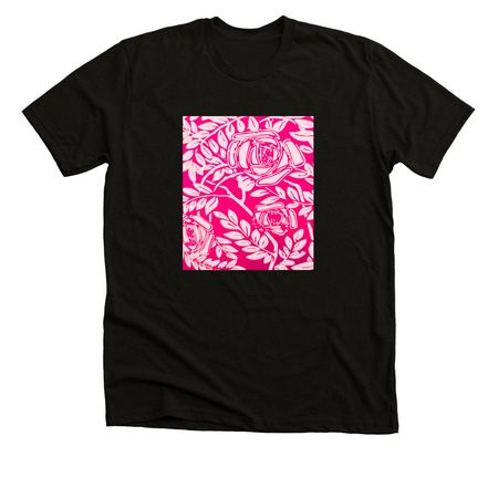 pink love roses shirt, a Solid Black Blend Premium Unisex Tee